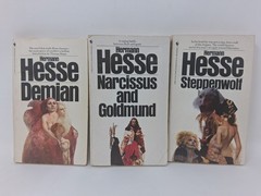 HERMANN HESSE 3 VINTAGE PB BOOKS: DEMIAN, STEPPENWOLF, NARCISSUS GOLDMUND BANTAM